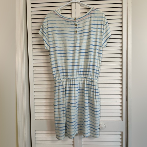 Tommy Hilfiger Striped Pullover Mini Dress Side Pockets Drawstring Waist Medium - Picture 4 of 9